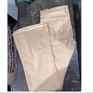 Hollister Tan Flare Wide Leg Jeans
